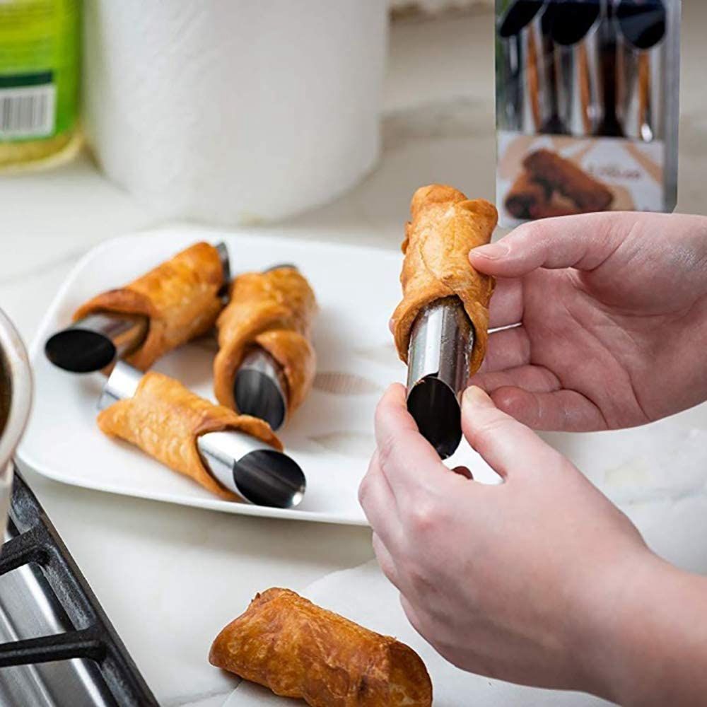Danish Pancake Pan - Metalowe foremki do cannoli, 6 sztuk/zestaw,
