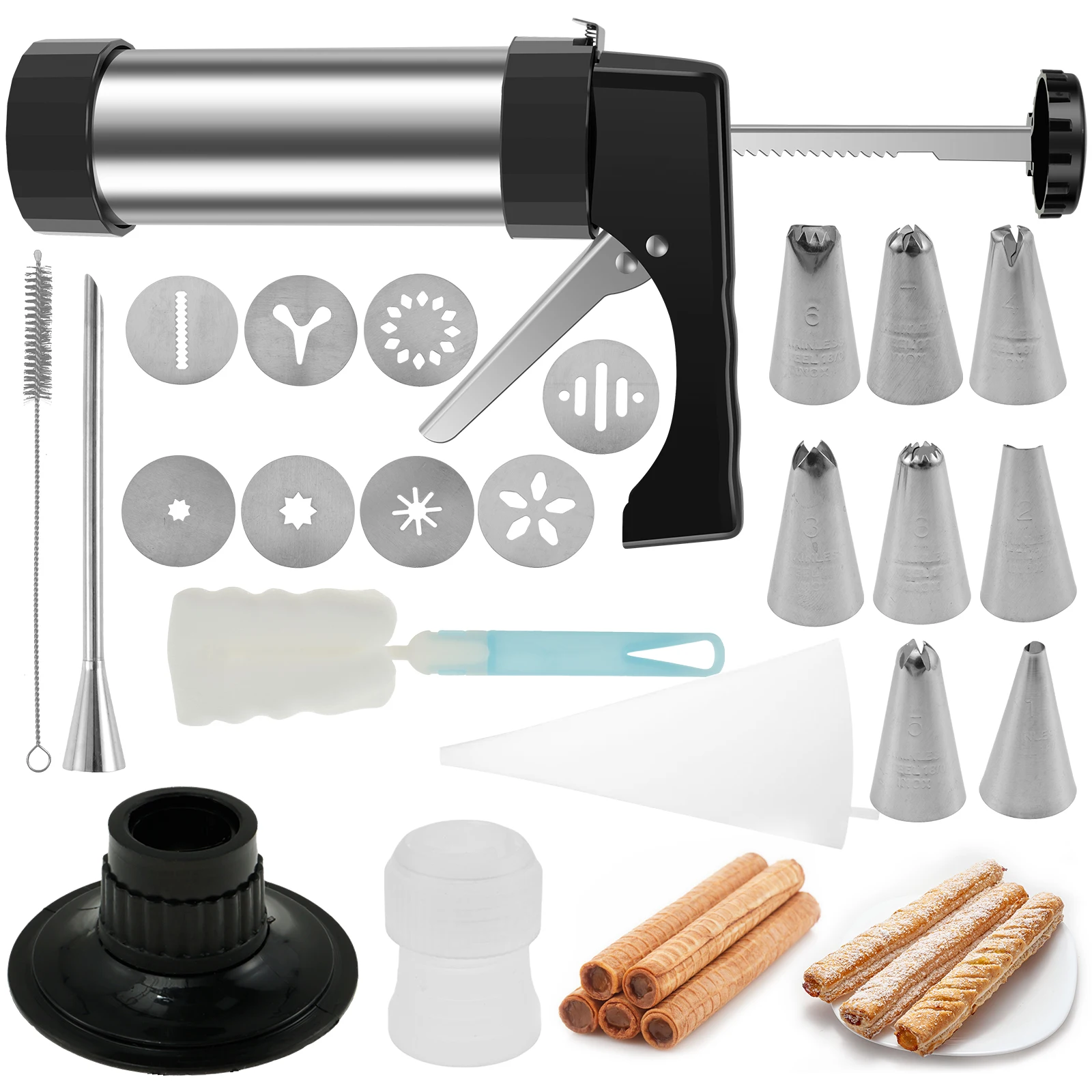 Churros Maker Gun - Maszyna do Churro Stal Nierdzewna Zestaw
