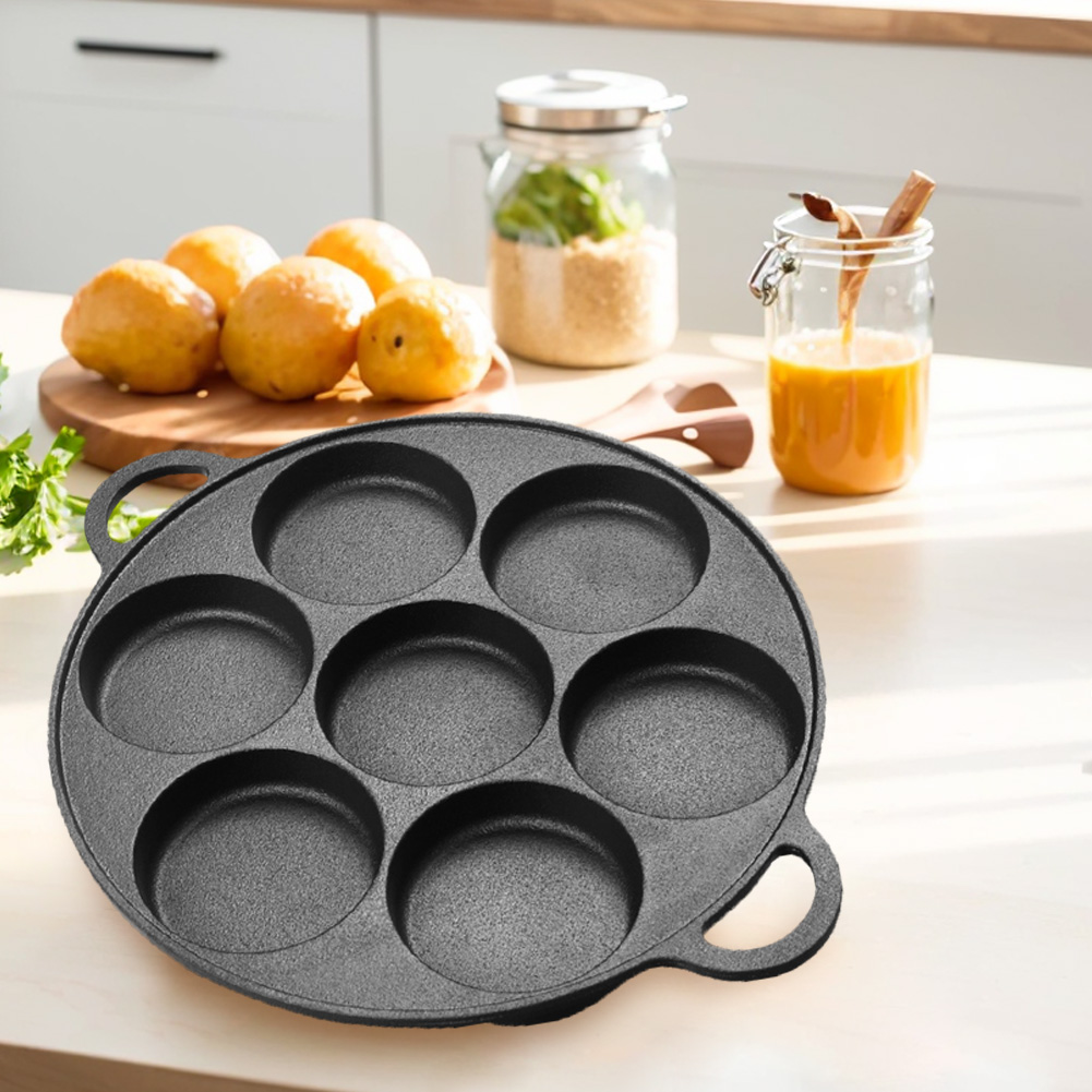 Patelnia żeliwna z 7 otworami, – Egg Waffle Pan recenzja i cena