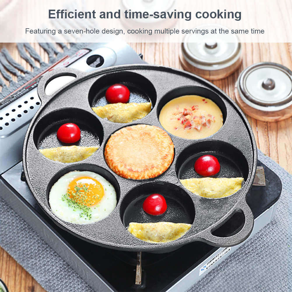 Patelnia żeliwna z 7 otworami, – Egg Waffle Pan recenzja i cena